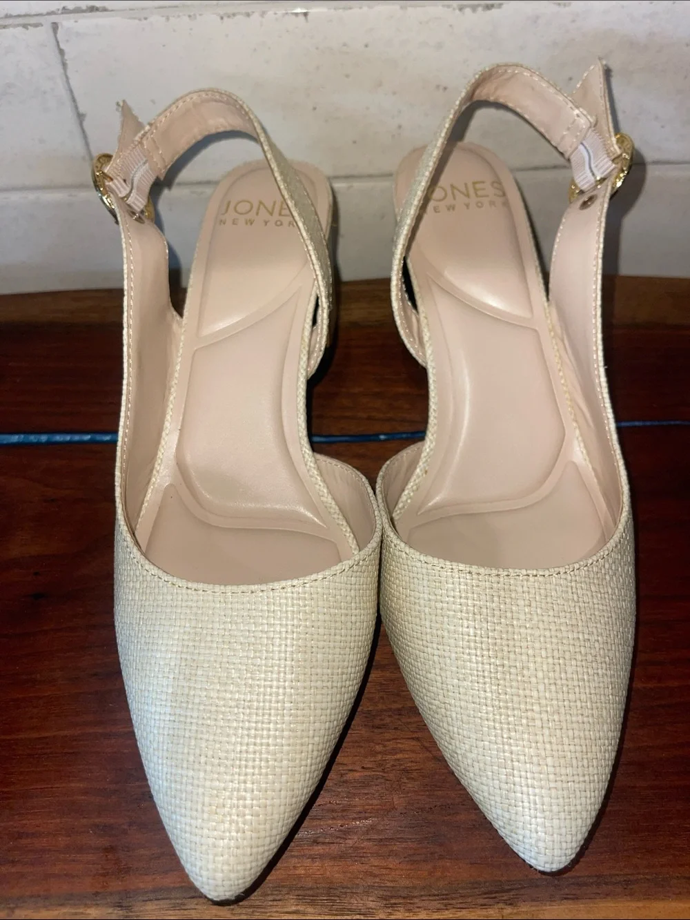 Jones New York Linen Look Sling Back Pumps Size 9